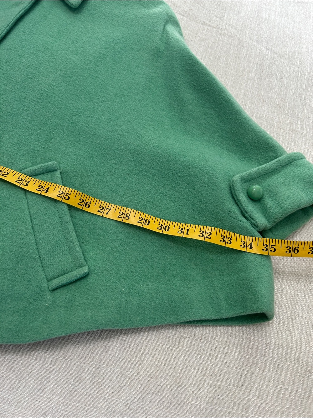 CAbi Wool Blend Cape #168 Green Size S/M 50’s Inspired with Polka Dot Lining - Picture 9 of 15